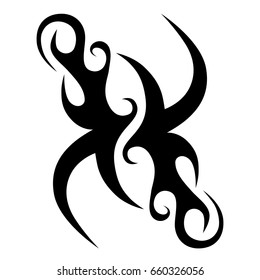 Tattoo tribal vector design. Simple logo. Individual designer isolated element for decorating the body of women, men and girls arm, leg and other body parts. Abstract illustration.