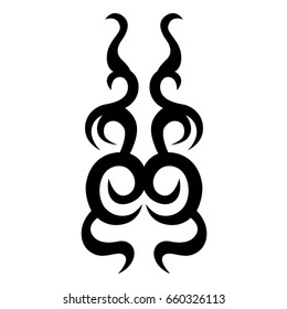 Tattoo tribal vector design. Simple logo. Individual designer isolated element for decorating the body of women, men and girls arm, leg and other body parts. Abstract illustration.