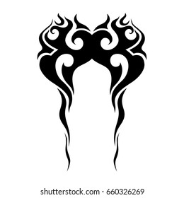 Tattoo tribal vector design. Simple logo. Individual designer isolated element for decorating the body of women, men and girls arm, leg and other body parts. Abstract illustration.