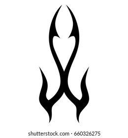 Tattoo tribal vector design. Simple logo. Individual designer isolated element for decorating the body of women, men and girls arm, leg and other body parts. Abstract illustration.