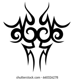 Tattoo tribal vector design. Simple logo. Individual designer isolated element for decorating the body of women, men and girls arm, leg and other body parts. Abstract illustration.