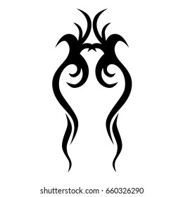 Tattoo tribal vector design. Simple logo. Individual designer isolated element for decorating the body of women, men and girls arm, leg and other body parts. Abstract illustration.