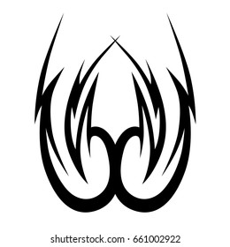 Tattoo tribal vector design. Simple logo. Individual designer isolated element for decorating the body of women, men and girls arm, leg and other body parts. Abstract illustration.