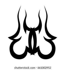Tattoo tribal vector design. Simple logo. Individual designer isolated element for decorating the body of women, men and girls arm, leg and other body parts. Abstract illustration.
