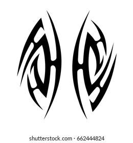Tattoo tribal vector design. Simple logo. Individual designer isolated element for decorating the body of women, men and girls arm, leg and other body parts. Abstract illustration.