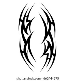 Tattoo tribal vector design. Simple logo. Individual designer isolated element for decorating the body of women, men and girls arm, leg and other body parts. Abstract illustration.