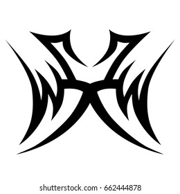 Tattoo tribal vector design. Simple logo. Individual designer isolated element for decorating the body of women, men and girls arm, leg and other body parts. Abstract illustration.