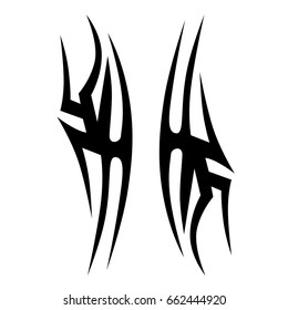 Tattoo tribal vector design. Simple logo. Individual designer isolated element for decorating the body of women, men and girls arm, leg and other body parts. Abstract illustration.