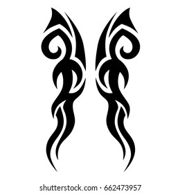 Tattoo tribal vector design. Simple logo. Individual designer isolated element for decorating the body of women, men and girls arm, leg and other body parts. Abstract illustration.