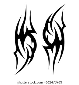Tattoo tribal vector design. Simple logo. Individual designer isolated element for decorating the body of women, men and girls arm, leg and other body parts. Abstract illustration.