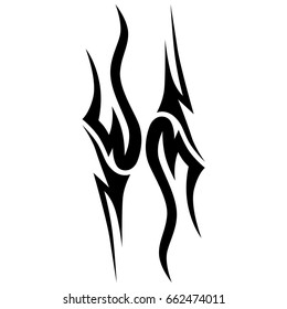 Tattoo tribal vector design. Simple logo. Individual designer isolated element for decorating the body of women, men and girls arm, leg and other body parts. Abstract illustration.