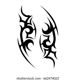 Tattoo tribal vector design. Simple logo. Individual designer isolated element for decorating the body of women, men and girls arm, leg and other body parts. Abstract illustration.