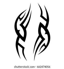Tattoo tribal vector design. Simple logo. Individual designer isolated element for decorating the body of women, men and girls arm, leg and other body parts. Abstract illustration.