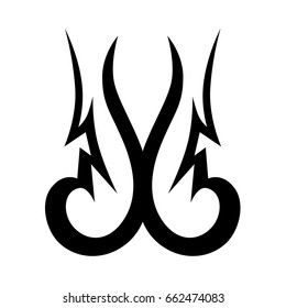 Tattoo tribal vector design. Simple logo. Individual designer isolated element for decorating the body of women, men and girls arm, leg and other body parts. Abstract illustration.