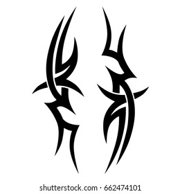 Tattoo tribal vector design. Simple logo. Individual designer isolated element for decorating the body of women, men and girls arm, leg and other body parts. Abstract illustration.