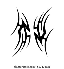 Tattoo tribal vector design. Simple logo. Individual designer isolated element for decorating the body of women, men and girls arm, leg and other body parts. Abstract illustration.