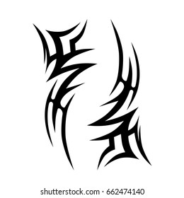 Tattoo tribal vector design. Simple logo. Individual designer isolated element for decorating the body of women, men and girls arm, leg and other body parts. Abstract illustration.