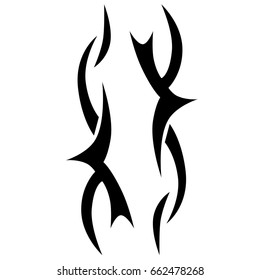 Tattoo tribal vector design. Simple logo. Individual designer isolated element for decorating the body of women, men and girls arm, leg and other body parts. Abstract illustration.