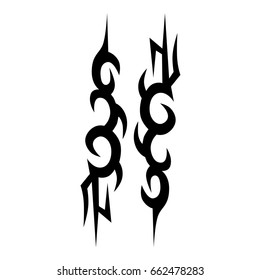 Tattoo tribal vector design. Simple logo. Individual designer isolated element for decorating the body of women, men and girls arm, leg and other body parts. Abstract illustration.