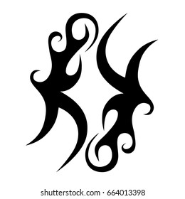 Tattoo tribal vector design. Simple logo. Individual designer isolated element for decorating the body of women, men and girls arm, leg and other body parts. Abstract illustration.