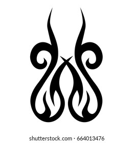 Tattoo tribal vector design. Simple logo. Individual designer isolated element for decorating the body of women, men and girls arm, leg and other body parts. Abstract illustration.