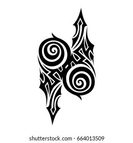 Tattoo tribal vector design. Simple logo. Individual designer isolated element for decorating the body of women, men and girls arm, leg and other body parts. Abstract illustration.