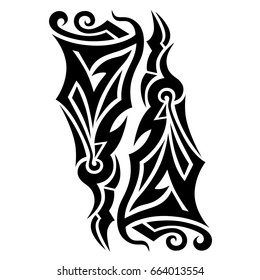 Tattoo tribal vector design. Simple logo. Individual designer isolated element for decorating the body of women, men and girls arm, leg and other body parts. Abstract illustration.