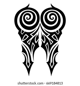 Tattoo tribal vector design. Simple logo. Individual designer isolated element for decorating the body of women, men and girls arm, leg and other body parts. Abstract illustration.