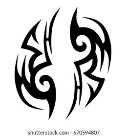 Tattoo tribal vector design. Simple logo. Individual designer isolated element for decorating the body of women, men and girls arm, leg and other body parts. Abstract illustration.