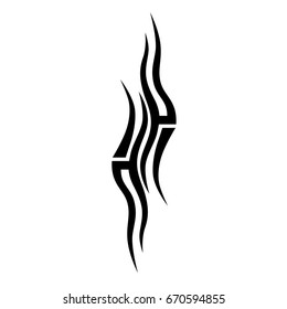 Tattoo tribal vector design. Simple logo. Individual designer isolated element for decorating the body of women, men and girls arm, leg and other body parts. Abstract illustration.