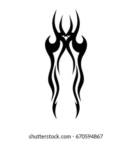 Tattoo tribal vector design. Simple logo. Individual designer isolated element for decorating the body of women, men and girls arm, leg and other body parts. Abstract illustration.