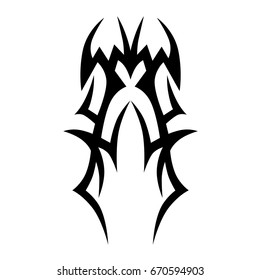 Tattoo tribal vector design. Simple logo. Individual designer isolated element for decorating the body of women, men and girls arm, leg and other body parts. Abstract illustration.