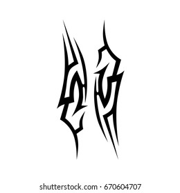 Tattoo tribal vector design. Simple logo. Individual designer isolated element for decorating the body of women, men and girls arm, leg and other body parts. Abstract illustration.