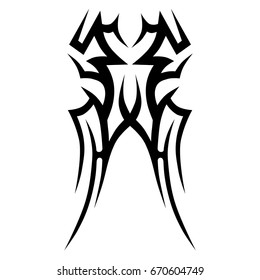 Tattoo tribal vector design. Simple logo. Individual designer isolated element for decorating the body of women, men and girls arm, leg and other body parts. Abstract illustration.