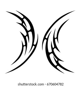 Tattoo tribal vector design. Simple logo. Individual designer isolated element for decorating the body of women, men and girls arm, leg and other body parts. Abstract illustration.