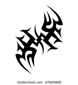 Tattoo tribal vector design. Simple logo. Individual designer isolated element for decorating the body of women, men and girls arm, leg and other body parts. Abstract illustration.