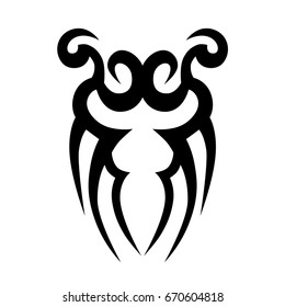 Tattoo tribal vector design. Simple logo. Individual designer isolated element for decorating the body of women, men and girls arm, leg and other body parts. Abstract illustration.