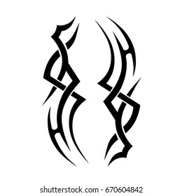 Tattoo tribal vector design. Simple logo. Individual designer isolated element for decorating the body of women, men and girls arm, leg and other body parts. Abstract illustration.