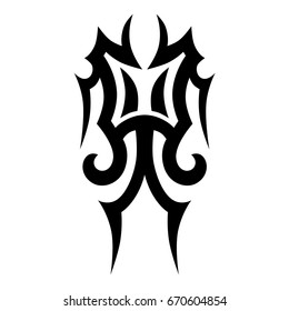 Tattoo tribal vector design. Simple logo. Individual designer isolated element for decorating the body of women, men and girls arm, leg and other body parts. Abstract illustration.