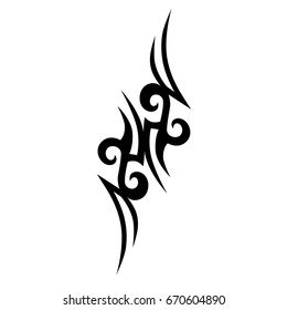 Tattoo tribal vector design. Simple logo. Individual designer isolated element for decorating the body of women, men and girls arm, leg and other body parts. Abstract illustration.