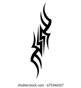 Tattoo tribal vector design. Simple logo. Individual designer isolated element for decorating the body of women, men and girls arm, leg and other body parts. Abstract illustration.
