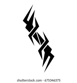 Tattoo tribal vector design. Simple logo. Individual designer isolated element for decorating the body of women, men and girls arm, leg and other body parts. Abstract illustration.