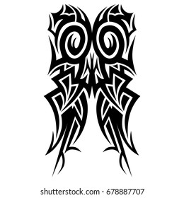 Tattoo tribal vector design. Simple logo. Individual designer isolated element for decorating the body of women, men and girls arm, leg and other body parts. Abstract illustration.