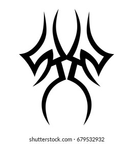 Tattoo tribal vector design. Simple logo. Individual designer isolated element for decorating the body of women, men and girls arm, leg and other body parts. Abstract illustration.