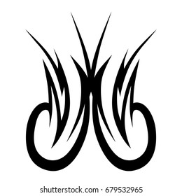 Tattoo tribal vector design. Simple logo. Individual designer isolated element for decorating the body of women, men and girls arm, leg and other body parts. Abstract illustration.