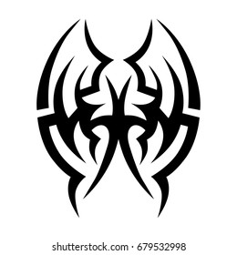 Tattoo tribal vector design. Simple logo. Individual designer isolated element for decorating the body of women, men and girls arm, leg and other body parts. Abstract illustration.