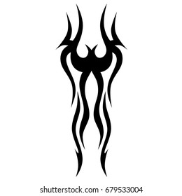 Tattoo tribal vector design. Simple logo. Individual designer isolated element for decorating the body of women, men and girls arm, leg and other body parts. Abstract illustration.