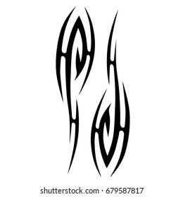 Tattoo tribal vector design. Simple logo. Individual designer isolated element for decorating the body of women, men and girls arm, leg and other body parts. Abstract illustration.