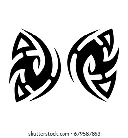 Tattoo tribal vector design. Simple logo. Individual designer isolated element for decorating the body of women, men and girls arm, leg and other body parts. Abstract illustration.