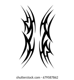 Tattoo tribal vector design. Simple logo. Individual designer isolated element for decorating the body of women, men and girls arm, leg and other body parts. Abstract illustration.